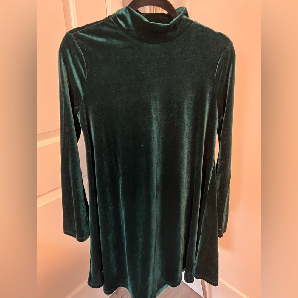 Dark green velvet dress